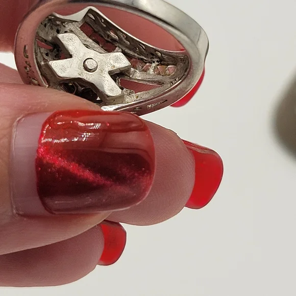 Vintage Sterling Silver 925 Green Peridot Statement Ring - Picture 10 of 11